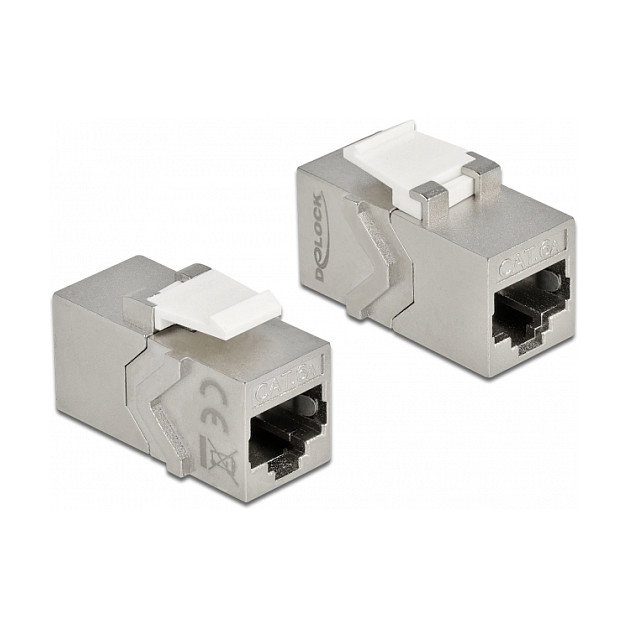 DeLOCK Módulo Keystone RJ45 hembra a RJ45 hembra Cat.6A, Plata DeLOCK Módulo Keystone RJ45 hembra a RJ45 hembra Cat.6A, Plata