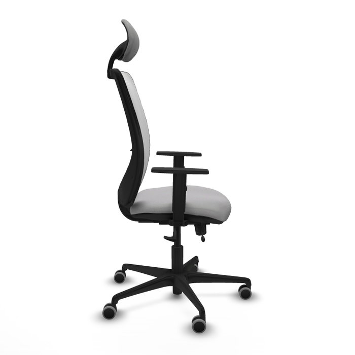 PIQUERAS Y CRESPO Silla de oficina Zulema con mecanismo Sincro/Traslack, Gris claro y Blanco