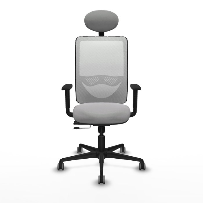 PIQUERAS Y CRESPO Silla de oficina Zulema con mecanismo Sincro/Traslack, Gris claro y Blanco