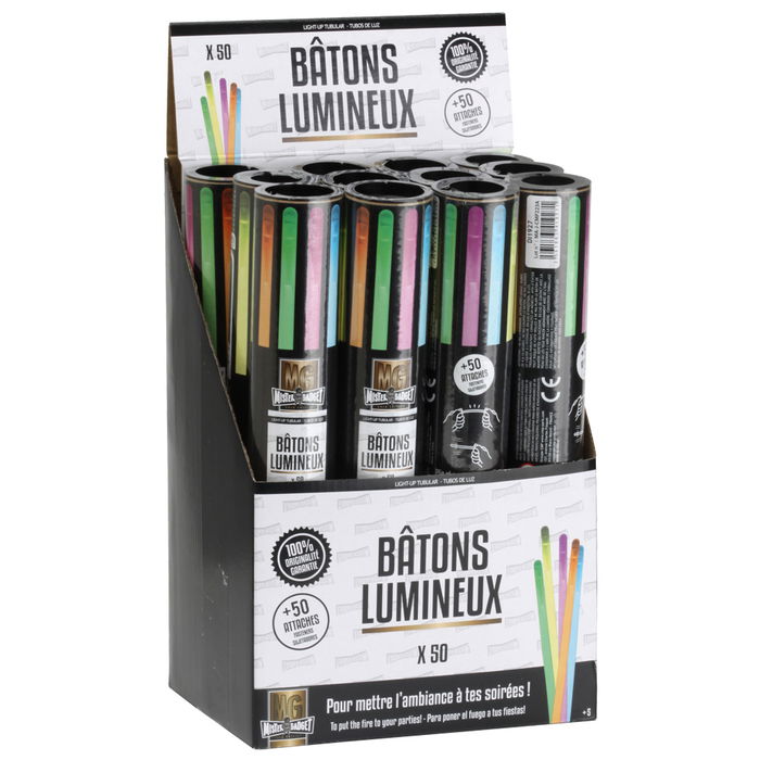 Party Time Juego de 50 Palos Luminosos para Fiestas, 21 cm