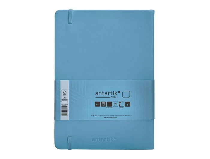 Antartik Cuaderno A5 Tapa Dura Hojas Lisas Azul Claro 100 Hojas 80 gr FSC