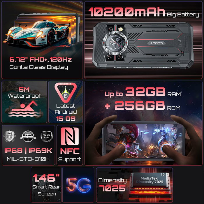 Cubot King Kong 11 5G 16GB RAM 256GB ROM