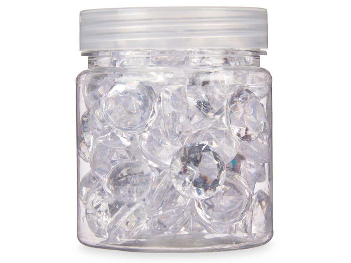 Giftdecor Bote Diamante Transparente 150Gr Plástico 6.5 x 8 x 6.5 cm (Set de 32)