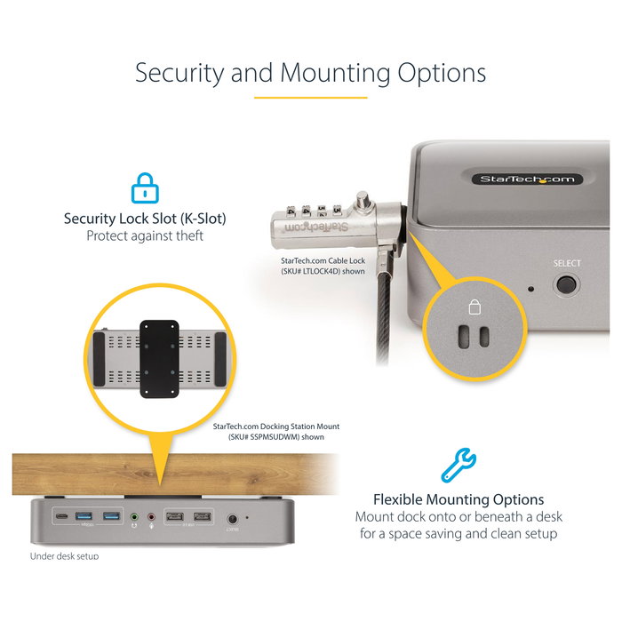 Startech Docking Station KVM USB-C para Portátil