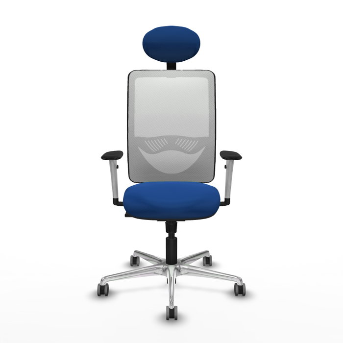 PIQUERAS Y CRESPO Silla de oficina Zulema con mecanismo Sincro, Azul y Blanco
