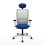PIQUERAS Y CRESPO Silla de oficina Zulema con mecanismo Sincro, Azul y Blanco