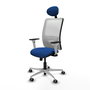 PIQUERAS Y CRESPO Silla de oficina Zulema con mecanismo Sincro, Azul y Blanco