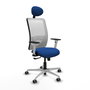 PIQUERAS Y CRESPO Silla de oficina Zulema con mecanismo Sincro, Azul y Blanco