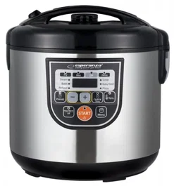 Esperanza Olla Multicocción EKG011 - 5 Litros, 860W, Negro/Acero Inoxidable, LCD, 11 Programas, Cocción al Vapor, Freír, Hornear, Recalentar