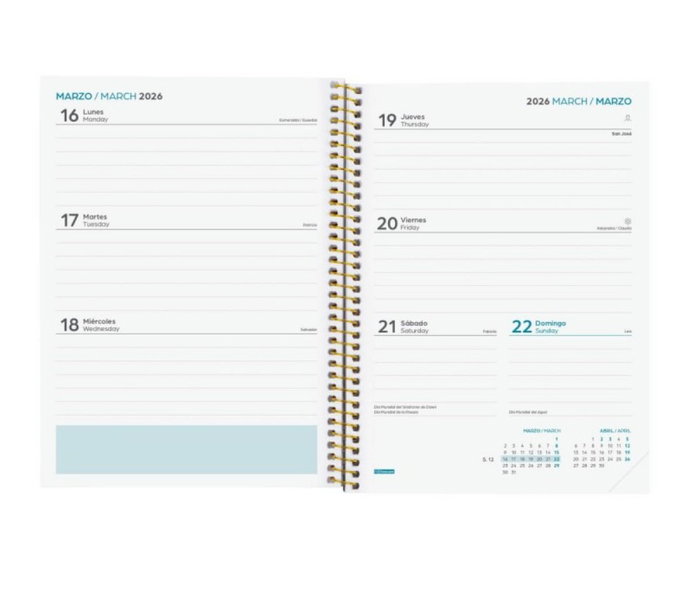 Finocam Agenda Escolar 4º Secundaria 2025-2026 Semana Vista Horizontal Tropical 155x212 Ref. 634205026