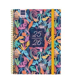 Finocam Agenda Escolar 4º Secundaria 2025-2026 Semana Vista Horizontal Tropical 155x212 Ref. 634205026