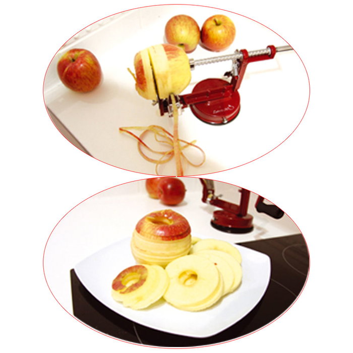Cook Concept Pelador Cortador Manzana Vintage para Pelar Vaciar y Cortar Manzanas y Peras, Utensilio Cocina Práctico, 26x10.5cm