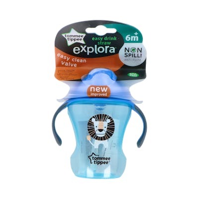 TOMMEE TIPPEE Taza Easy Drink con pajita 230 ml Azul TOMMEE TIPPEE Taza Easy Drink con pajita 230 ml Azul