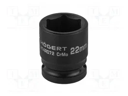 HÖGERT TECHNIK Vaso de impacto 6 ángulos HEX 22mm 1/2 pulgada corta