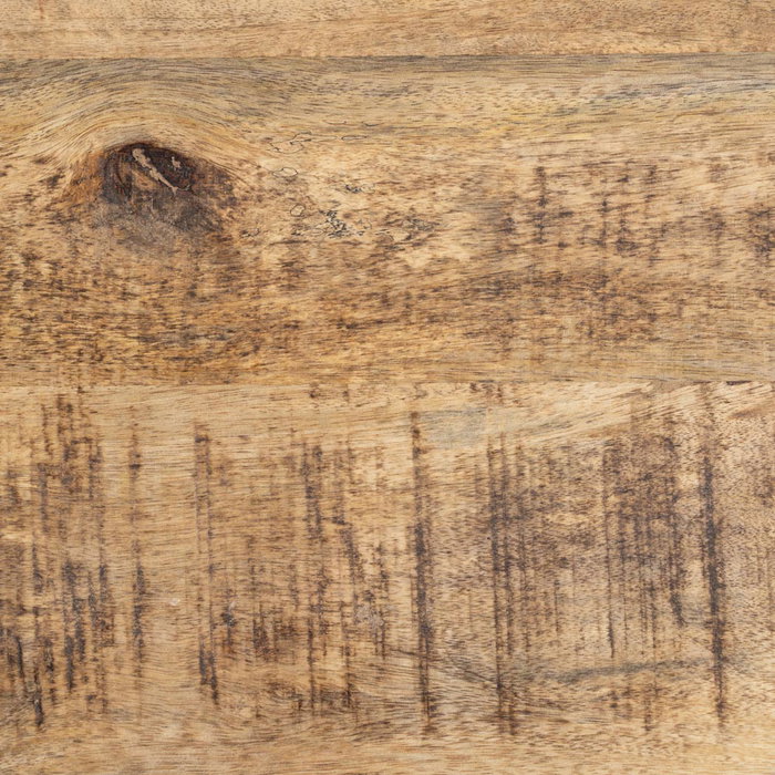 Mesa Centro Natural-Negro Madera-Hierro 80 X 80 X 45 cm