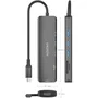 Aisens Dock USB Tipo-C 6 en 1 ASUC-6P024-GR | HDMI 4K, 3x USB 3.0, Lector SD/MicroSD | Gris