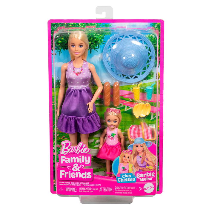 Barbie Pack De Muñecas Barbie Y Chelsea JBF43 Mattel para Pícnic con Accesorios y Muñecas