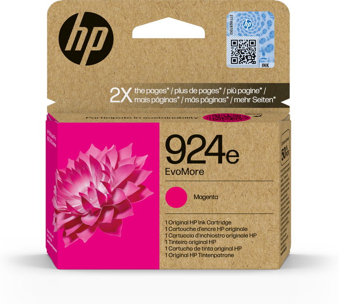 HP 924e EvoMore Magenta Cartucho de Tinta Original HP 924e EvoMore Magenta Cartucho de Tinta Original