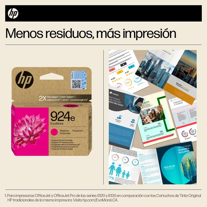 HP 924e EvoMore Magenta Cartucho de Tinta Original HP 924e EvoMore Magenta Cartucho de Tinta Original