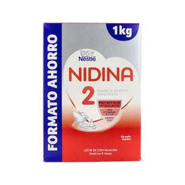 Nidina 2 Premium Formato Ahorro Leche de Continuación en Polvo para Bebés de 6 a 12 Meses, 1 Kg
