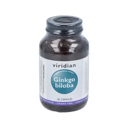 Viridian Ginkgo Biloba Ext. Estandarizado De Hoja 60 Cápsulas Vegetales