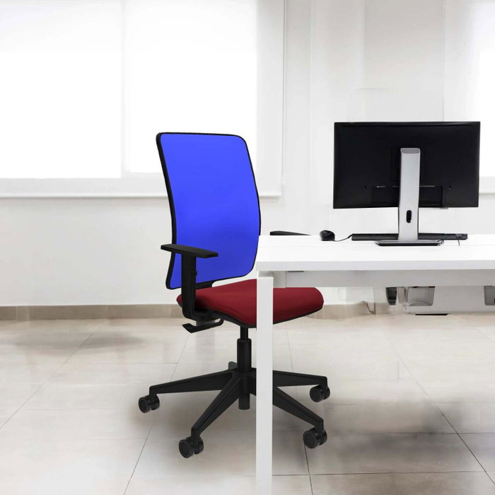 PIQUERAS Y CRESPO Silla de oficina Motilla Turquesa y Blanco con Mecanismo Sincro