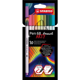 STABILO Rotulador de Fibra Pen Brush Arty Line Punta Pincel Caja de 10