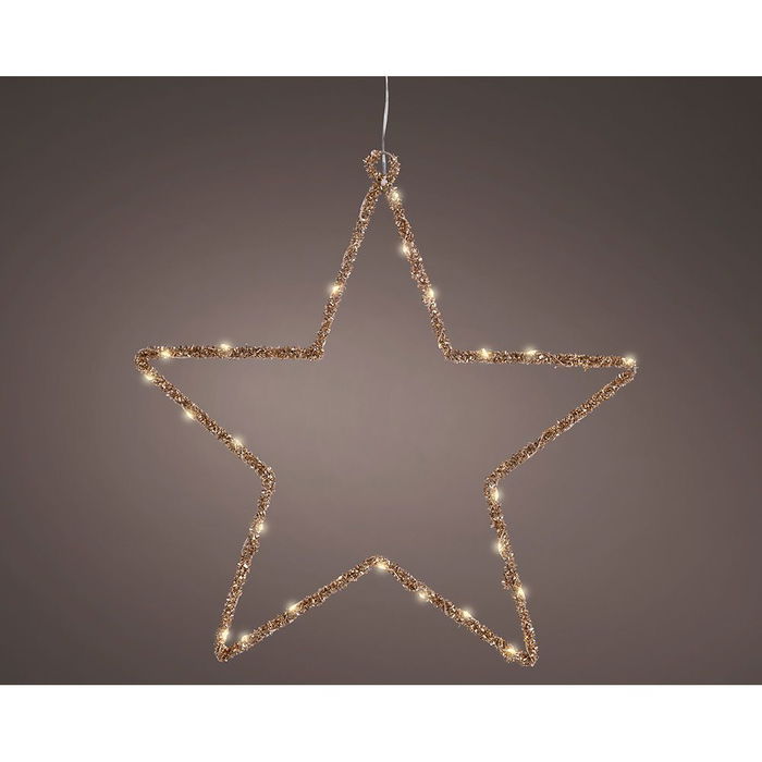 Lumineo Estrella led decorativa dorada metal interior luz cálida 38 x 38 cm