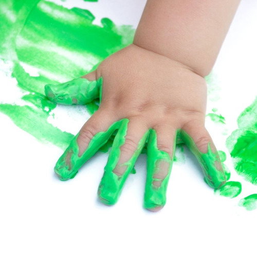 Milan Maletín 6 Tarros de Pintura para Dedos 100 ml Colores Vivos y Brillantes, Lavable - Artículo 5906