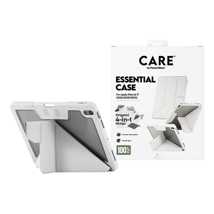 PanzerGlass CARE TPU Essential Case para iPad Air 11 pulgadas, Gris claro