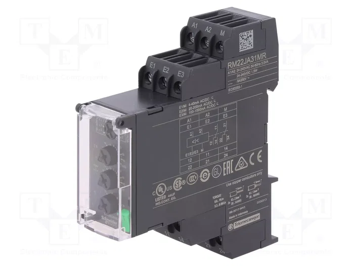 SCHNEIDER ELECTRIC Zelio Control RM22JA31MR Relé de monitorización de corriente AC SCHNEIDER ELECTRIC Zelio Control RM22JA31MR Relé de monitorización de corriente AC