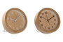 DKD Home Decor Reloj Despertador de Bambú, Pack de 2 unidades surtidas