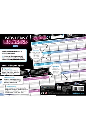 SD GAMES Juego de Mesa Listos Listas y Listakens Party Español +14 Años +2 Jugadores 45 Minutos