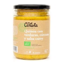 CARLOTA ORGANIC Quinoa con Verduras, Cúrcuma y Curry 425Gr Eco SG Sin Gluten