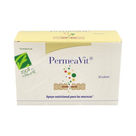 Cien por Cien Natural Permeavit 30 Sobres - Complemento alimenticio con vitaminas, minerales, aminoácidos y antioxidantes para el sistema inmunitario y mucosas