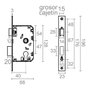 MICEL Cerradura de Embutir para Puerta de Madera, Modelo CRE04, Entrada 40mm/Entre Ejes 47mm, Cilindro Perfil Europeo (No Incluido), Picaporte Reversible, Acabado Níquel Satinado