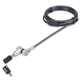 StarTech Cable de Seguridad con Candado Universal 3 en 1 para Portátil - Compatible Kensington/Nano/Noble Wedge® - Antirrobo, 2 m, 2 Llaves, Negro