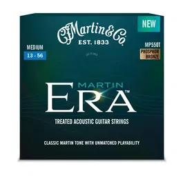 Martin Era? Cuerdas para Guitarra Acústica 92/8 Phosphor Bronze Medium 13-56 con Tratamiento Lifespan y Flexible Core