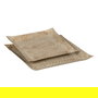 Bandeja Oro-Beige Metal 26 X 26 X 2 cm (Set de 2)