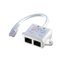 VALUE T-Adapter Cat. 5e Clase D UTP 0.17 m Blanco Adaptador RJ-45 a RJ-45 de Plástico para Red