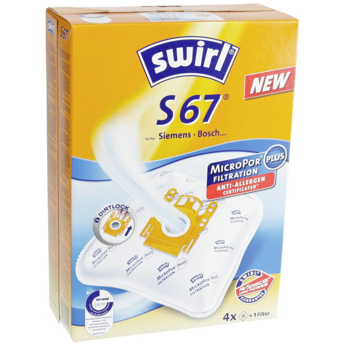 Swirl S 67 MicroPor Plus AirSpace, 4 Bolsas y 1 Filtro Swirl S 67 MicroPor Plus AirSpace, 4 Bolsas y 1 Filtro