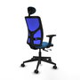 PIQUERAS Y CRESPO Silla de oficina Motilla con mecanismo Sincro/Traslack, Azul claro y Azul