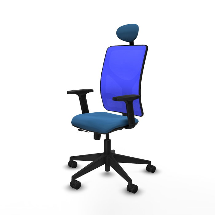 PIQUERAS Y CRESPO Silla de oficina Motilla con mecanismo Sincro/Traslack, Azul claro y Azul