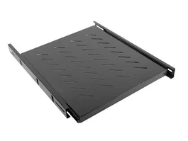 Lanberg AK-1007-B Estantería Ajustable para Rack 1U, Negro, 48.3 cm (19"), Profundidad 550 mm, Capacidad Máxima de Carga 60 kg