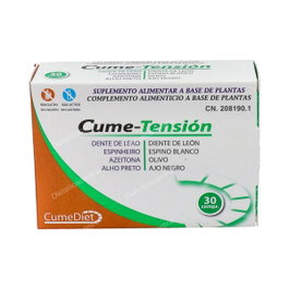 CUMEDIET Cume-Tension 30Comp Suplemento Natural para Tensión Arterial - Ajo, Espino, Olivo - 30 Comprimidos