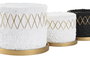 DKD Home Decor Set de 2 Macetas de Cemento Rugoso Blanco y Negro