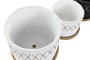 DKD Home Decor Set de 2 Macetas de Cemento Rugoso Blanco y Negro