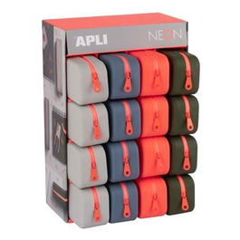 Apli Estuche De Silicona Neon Rectangular Expositor De 16 Unidades Surtidos