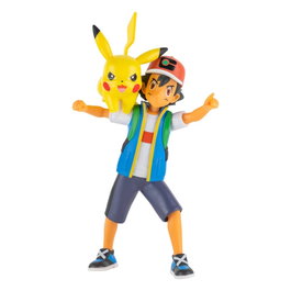 Jazwares Pokémon Figuras Battle Feature Ash & Pikachu 11 cm