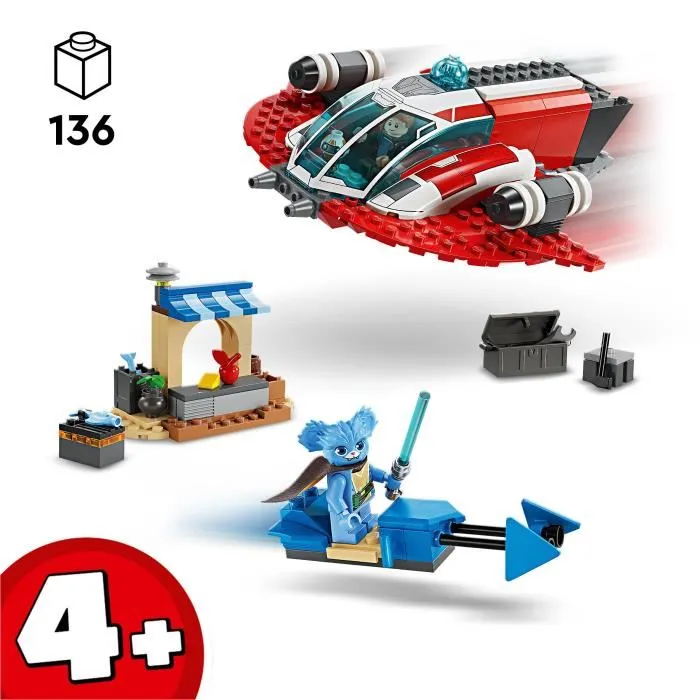 Lego Star Wars 75384 El Halcón de Fuego Carmesí, Juguete de Construcción con Moto Speeder y Minifiguras